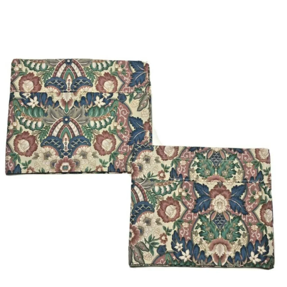 2 Vintage 70s Custom Curtains Valances Paisley
